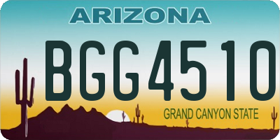 AZ license plate BGG4510