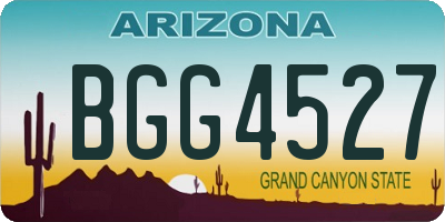AZ license plate BGG4527