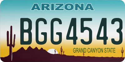 AZ license plate BGG4543