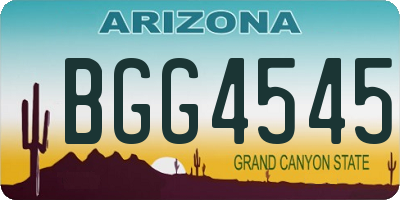 AZ license plate BGG4545