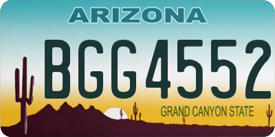 AZ license plate BGG4552