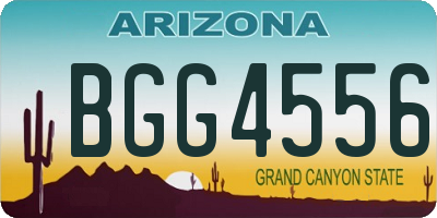 AZ license plate BGG4556