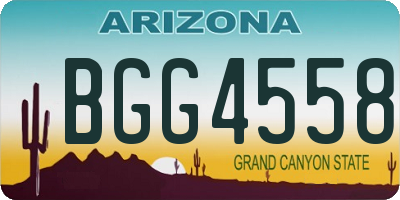 AZ license plate BGG4558