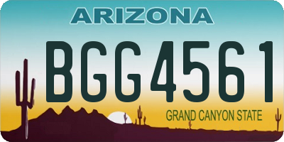 AZ license plate BGG4561