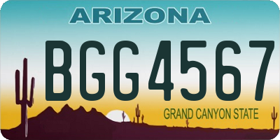 AZ license plate BGG4567