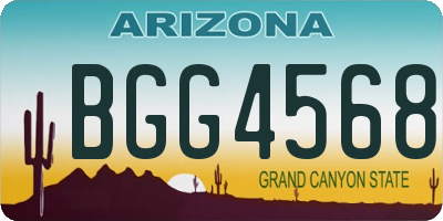 AZ license plate BGG4568