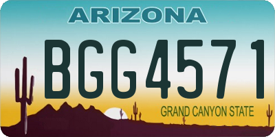 AZ license plate BGG4571
