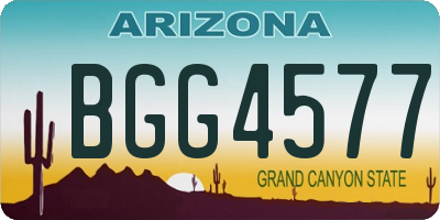 AZ license plate BGG4577
