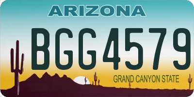 AZ license plate BGG4579