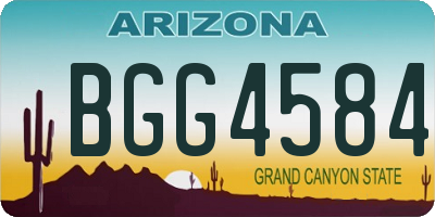 AZ license plate BGG4584