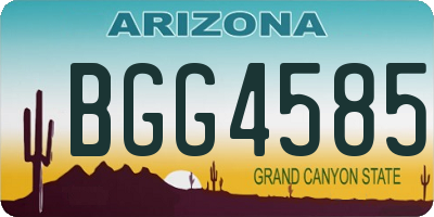 AZ license plate BGG4585