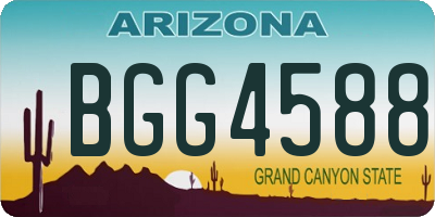 AZ license plate BGG4588