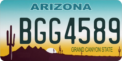 AZ license plate BGG4589