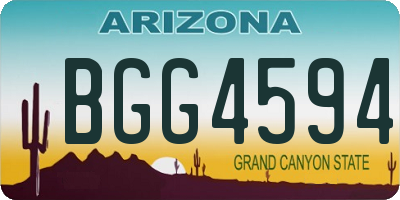 AZ license plate BGG4594