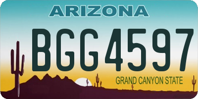 AZ license plate BGG4597