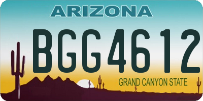 AZ license plate BGG4612