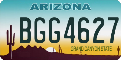 AZ license plate BGG4627