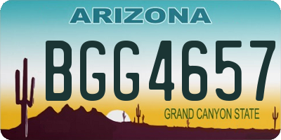 AZ license plate BGG4657