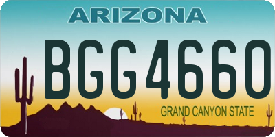 AZ license plate BGG4660