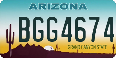 AZ license plate BGG4674
