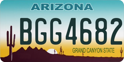 AZ license plate BGG4682