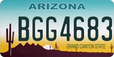 AZ license plate BGG4683