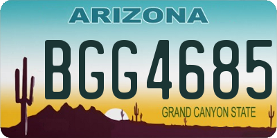 AZ license plate BGG4685