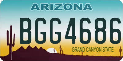 AZ license plate BGG4686