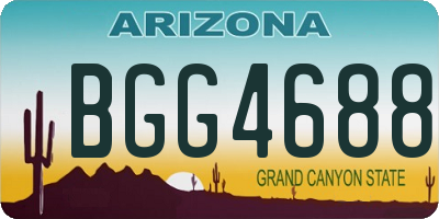 AZ license plate BGG4688