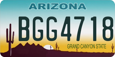 AZ license plate BGG4718