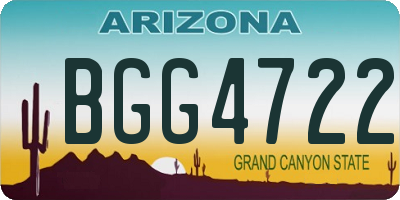 AZ license plate BGG4722