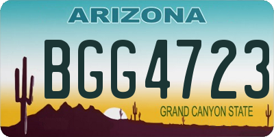 AZ license plate BGG4723