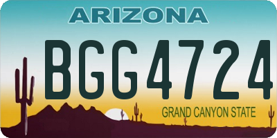 AZ license plate BGG4724