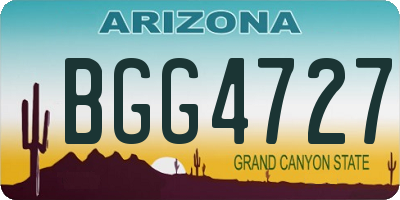 AZ license plate BGG4727
