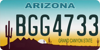 AZ license plate BGG4733