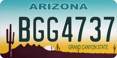AZ license plate BGG4737