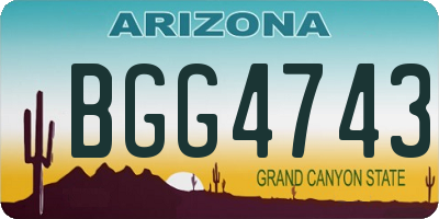 AZ license plate BGG4743
