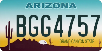 AZ license plate BGG4757