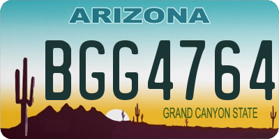 AZ license plate BGG4764