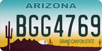 AZ license plate BGG4769