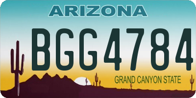 AZ license plate BGG4784