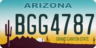 AZ license plate BGG4787