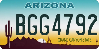 AZ license plate BGG4792