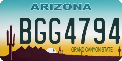 AZ license plate BGG4794
