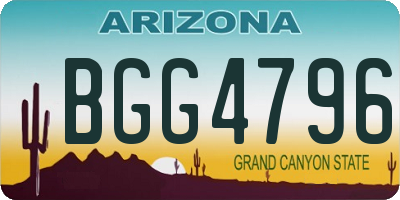 AZ license plate BGG4796