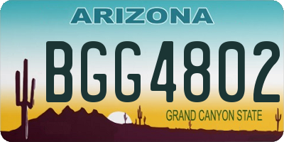 AZ license plate BGG4802