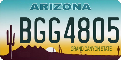 AZ license plate BGG4805