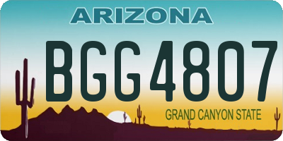 AZ license plate BGG4807
