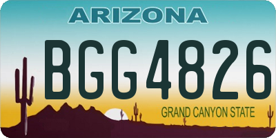 AZ license plate BGG4826