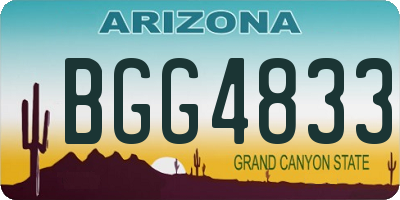 AZ license plate BGG4833